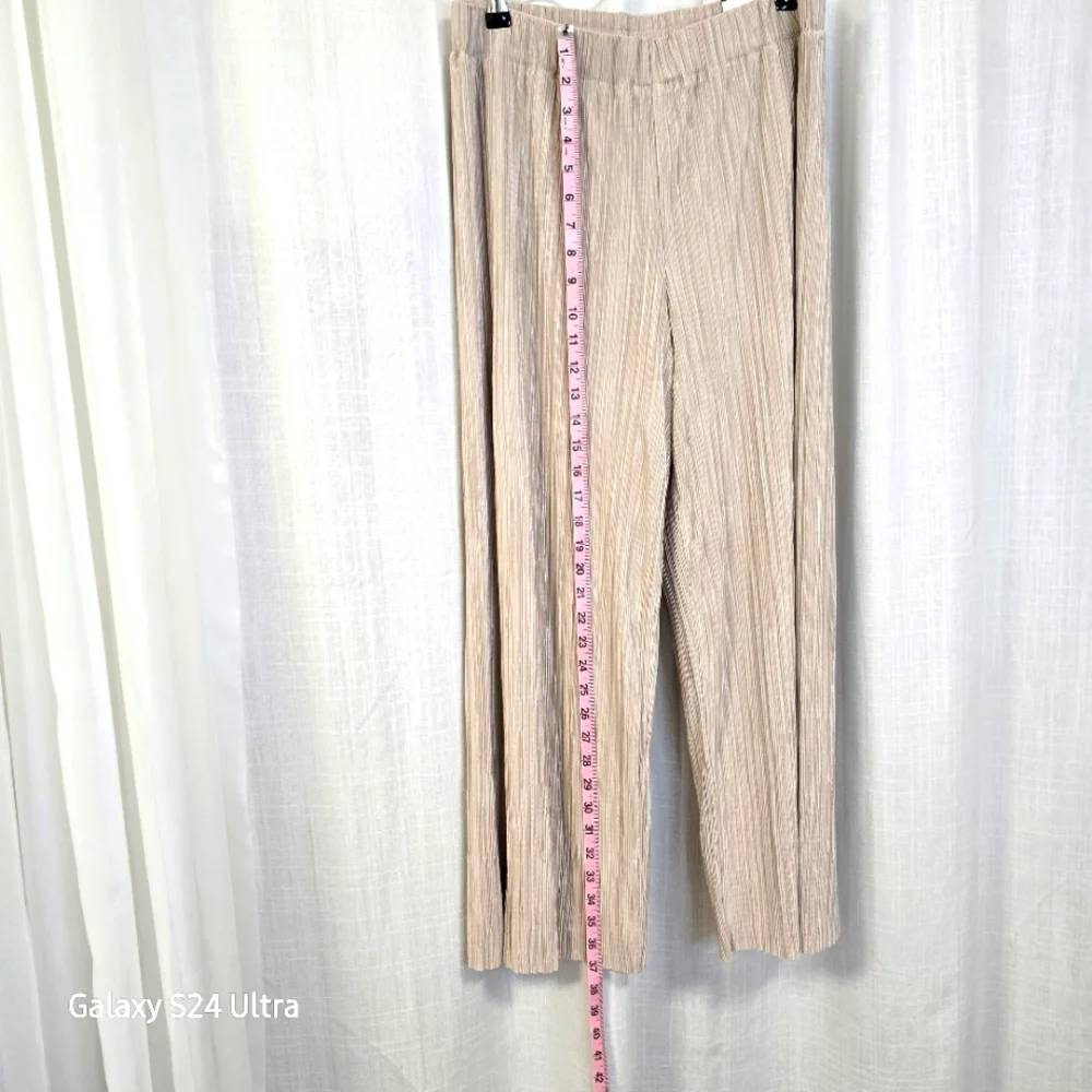 NWT‎ Anne Klein Beige Fully Lined Flowy Trousers Size M - Picture 2 of 11